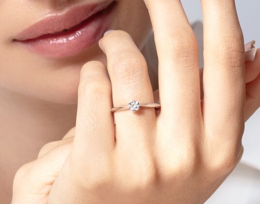 Bague de fiançailles The One en Argent 925/-