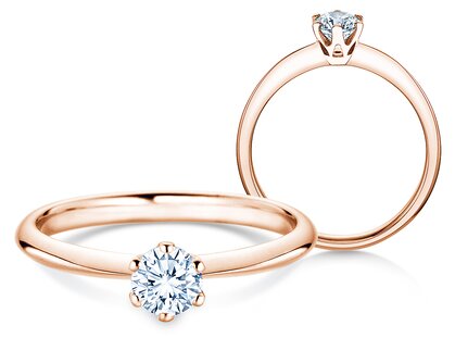 Bague de fiançailles The One en 9K or rose avec diamant 0,40ct G/SI