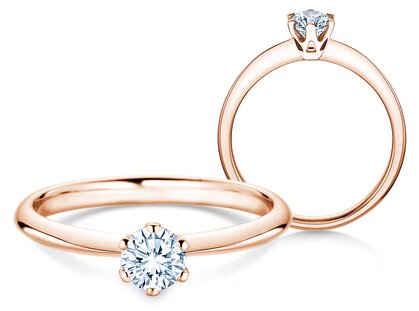 Bague de fiançailles The One en 18K or rose avec diamant 0,40ct G/SI