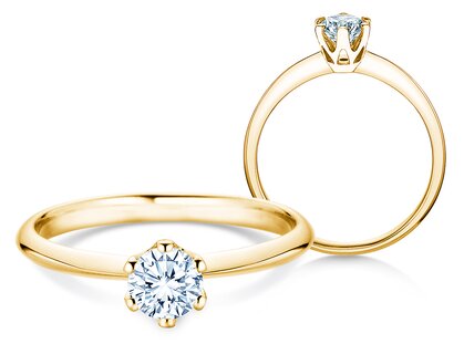 Bague de fiançailles The One en 14K or jaune avec diamant 0,50ct H/SI