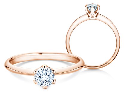 Bague de fiançailles The One en 14K or rose avec diamant 0,50ct G/SI