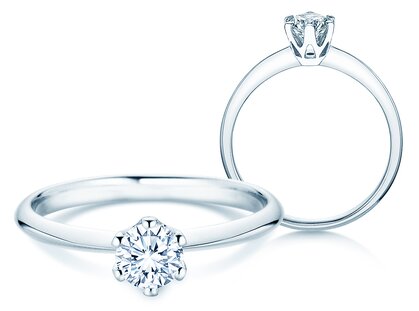 Bague de fiançailles The One en 14K or blanc avec diamant 0,50ct G/SI