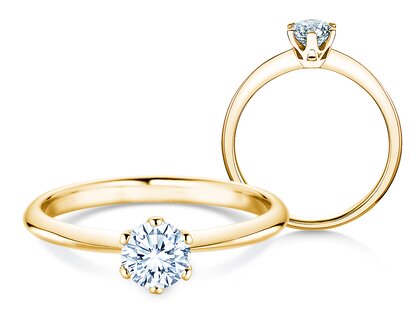 Bague de fiançailles The One en 18K or jaune avec diamant 0,60ct G/IF