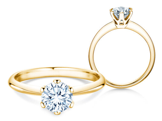 Bague de fiançailles The One en 9K or blanc avec diamant 1,00ct H/SI