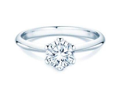 Bague de fiançailles The One en 9K or blanc avec diamant 1,00ct H/SI
