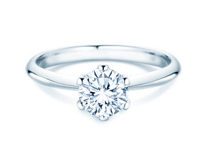 Bague de fiançailles The One en 9K or blanc avec diamant 1,00ct H/SI