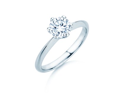 Bague de fiançailles The One en 9K or blanc avec diamant 1,00ct H/SI