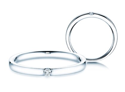 Bague de fiançailles Destiny dans 14K or blanc avec diamant 0,03ct H/SI