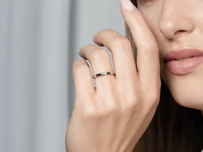Bague de fiançailles Destiny dans Argent 925/- avec diamant 0,03ct H/SI