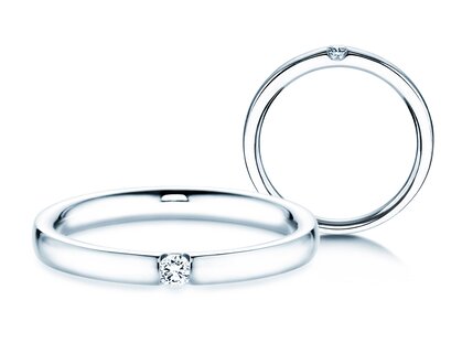 Bague de fiançailles Destiny dans Argent 925/- avec diamant 0,05ct G/SI