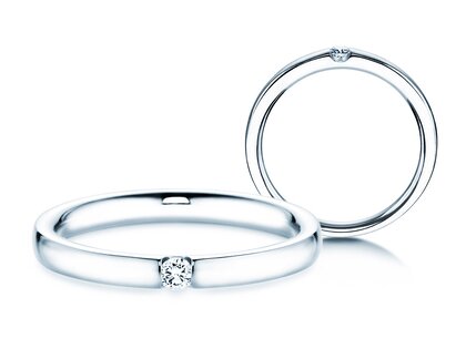 Bague de fiançailles Destiny dans Argent 925/- avec diamant 0,05ct H/SI
