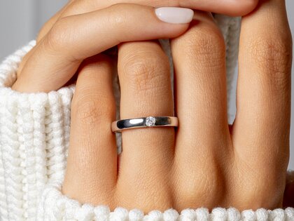 Bague de fiançailles Destiny dans Argent 925/- avec diamant 0,10ct H/SI
