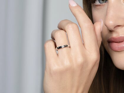 Bague de fiançailles Destiny dans Argent 925/- avec diamant 0,10ct H/SI
