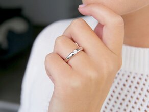 Bague de fiançailles Destiny dans 14K or blanc avec diamant 0,15ct H/SI