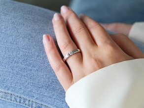 Bague de fiançailles Destiny dans 14K or blanc avec diamant 0,15ct H/SI