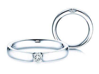 Bague de fiançailles Destiny dans 14K or blanc avec diamant 0,15ct H/SI