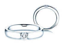 Bague de fiançailles Destiny en 9K or blanc avec diamant 0,20ct G/SI