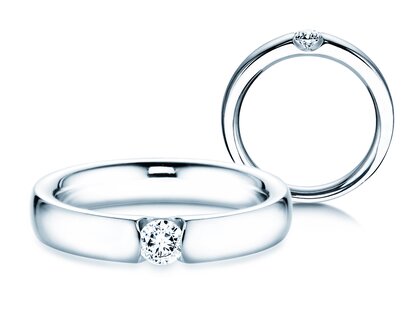 Bague de fiançailles Destiny dans 14K or blanc avec diamant 0,20ct H/SI