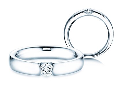 Bague de fiançailles Destiny dans 14K or blanc avec diamant 0,20ct G/SI