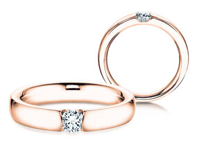 Bague de fiançailles Destiny dans 18K or rose avec diamant 0,10ct G/SI