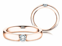 Bague de fiançailles Destiny dans 14K or rose avec diamant 0,10ct G/SI