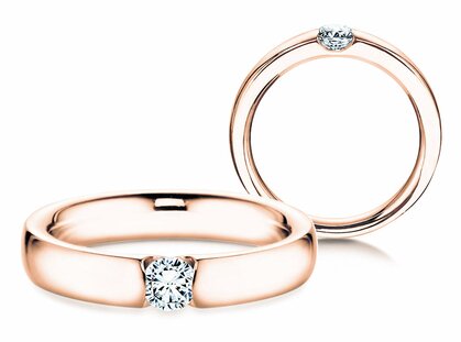 Bague de fiançailles Destiny dans 14K or rose avec diamant 0,10ct G/SI
