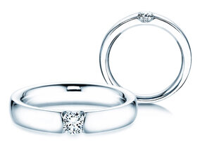 Bague de fiançailles Destiny dans 18K or blanc avec diamant 0,10ct G/SI