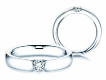 Bague de fiançailles Destiny dans 14K or blanc avec diamant 0,10ct G/SI
