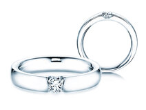 Bague de fiançailles Destiny en 9K or blanc avec diamant 0,25ct G/SI