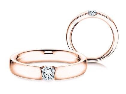 Bague de fiançailles Destiny en 9K or rose avec diamant 0,25ct G/SI