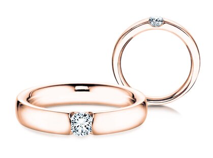 Bague de fiançailles Destiny dans 14K or rose avec diamant 0,25ct G/SI