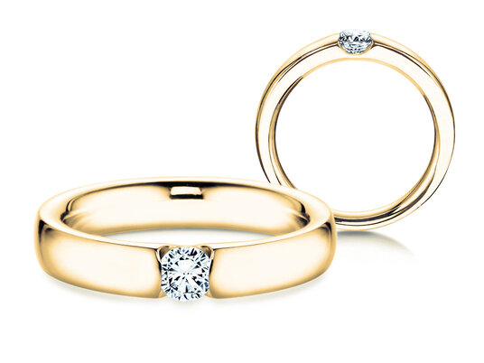 Bague de fiançailles Destiny en 9K or blanc avec diamant 0,25ct H/SI