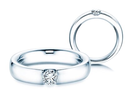 Bague de fiançailles Destiny dans 18K or blanc avec diamant 0,30ct H/SI