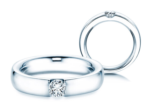 Bague de fiançailles Destiny dans 18K or blanc avec diamant 0,30ct H/SI