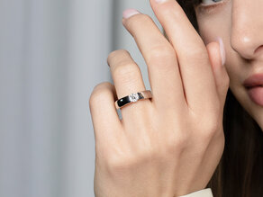 Bague de fiançailles Destiny dans 18K or rose avec diamant 0,40ct H/SI