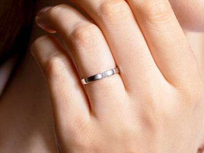Bague de fiançailles Infinity Petite dans 14K or blanc avec diamant 0,09ct G/SI