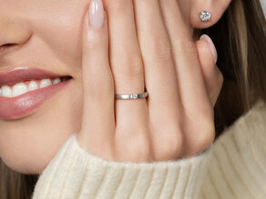 Bague de fiançailles Infinity dans 14K or jaune avec diamant 0,03ct H/SI
