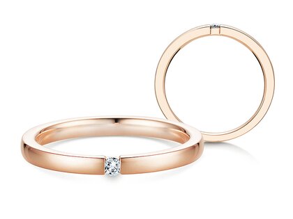 Bague de fiançailles Infinity dans 14K or rose avec diamant 0,03ct G/SI