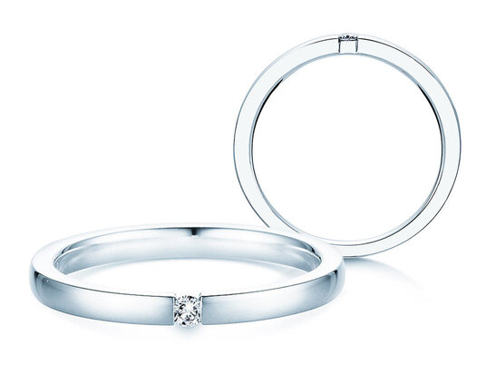 Bague de fiançailles Infinity dans Argent 925/- avec diamant 0,03ct H/SI