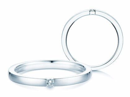 Bague de fiançailles Infinity dans 14K or blanc avec diamant 0,05ct G/SI