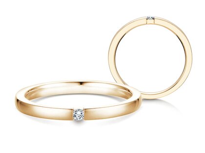 Bague de fiançailles Infinity dans 14K or jaune avec diamant 0,05ct H/SI