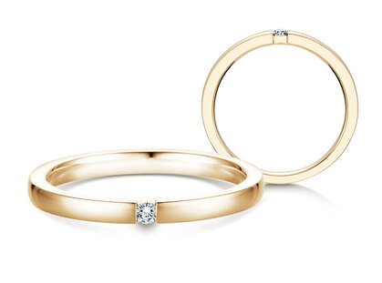 Bague de fiançailles Infinity dans 14K or jaune avec diamant 0,05ct G/SI