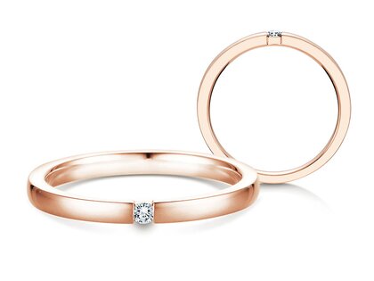Bague de fiançailles Infinity dans 14K or rose avec diamant 0,07ct H/SI