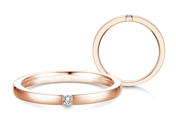 Bague de fiançailles Infinity dans 14K or rose avec diamant 0,07ct H/SI