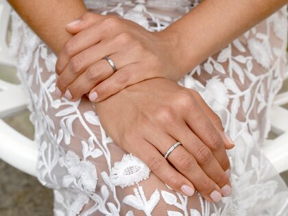Bague de fiançailles Infinity dans Argent 925/- avec diamant 0,07ct H/SI
