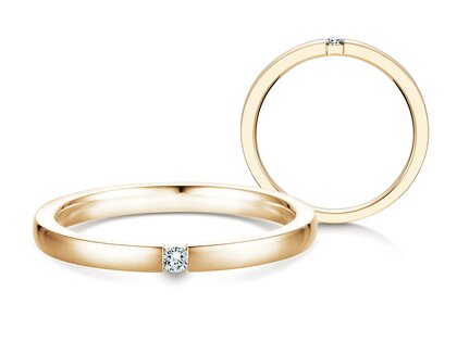 Bague de fiançailles Infinity dans 14K or jaune avec diamant 0,07ct H/SI