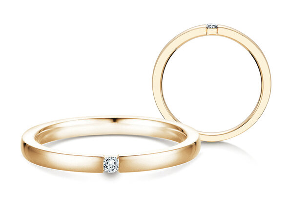 Bague de fiançailles Infinity dans 14K or jaune avec diamant 0,07ct H/SI