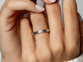 Bague de fiançailles Infinity dans 14K or jaune avec diamant 0,10ct H/SI