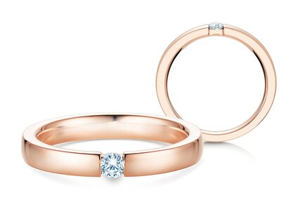 Bague de fiançailles Infinity dans 18K or rose avec diamant 0,10ct H/SI