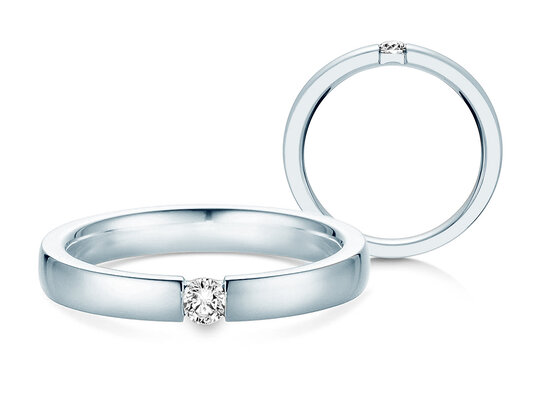 Bague de fiançailles Infinity dans Argent 925/- avec diamant 0,10ct G/SI